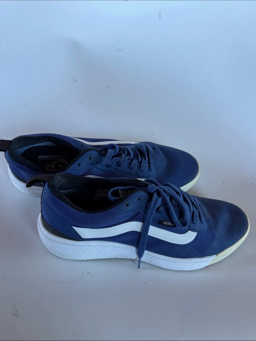 Vans Navy Blue and White Low-Top Sneakers